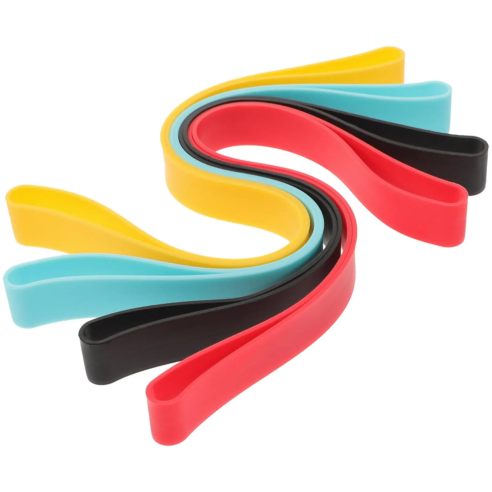 

4 Pcs Silicone Bands Elastic Straps Beach Chair Accessories Towel Clips For Beach Towel Bands Rubber Ties Black Yellow Sky Blue