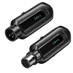 Wireless Microphone Transmitter Receiver 2.4Ghz XLR System Mic Adapter for Audio Mixer Dynamic 48V Phantom Power Condenser