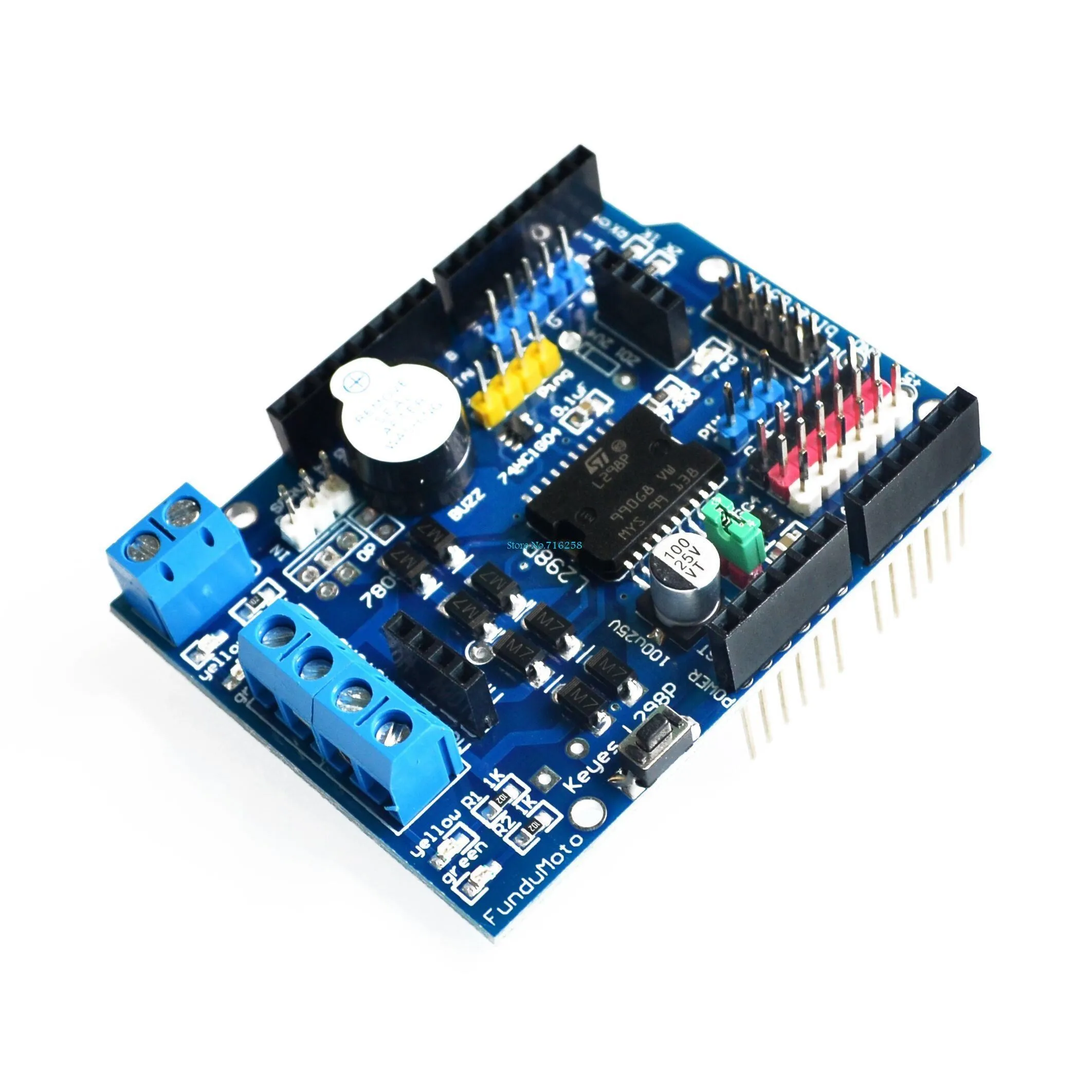 L298P PWM Speed Controller Dual High-Power H-bridge Driver ,Bluetooth Interface, L298P Motor Shield Board for image 2