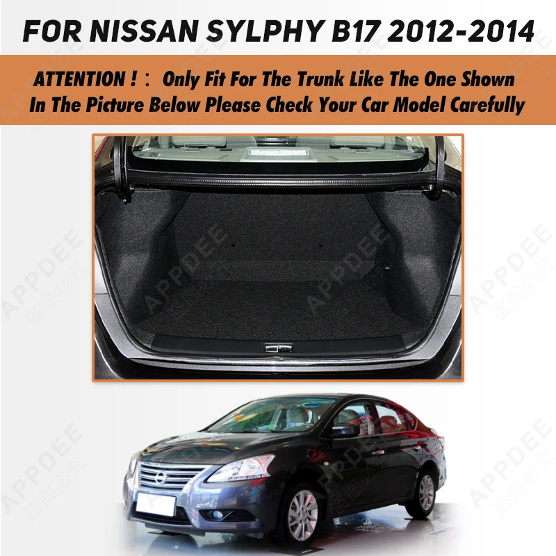 Car Trunk Mat For Nissan Sylphy B17 2012 2013 2014 Custom Car Accessories Auto Interior Decoration