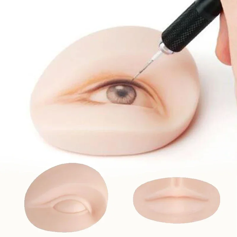 2 Eyes 1 Lips for Training Mannequin Moulds Practice Makeup Soft Silicone Tattoo Tools Practice Skin Replacement