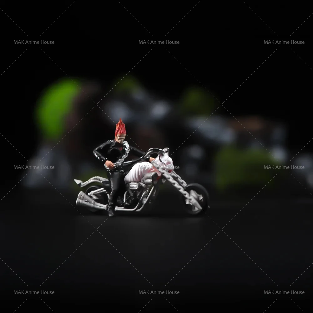 

Printed Miniature 1/64 1/43 Evil Spirits Knight and Motorcycle Male Handmaded Diorama Figure Creative Photography Decorative Toy