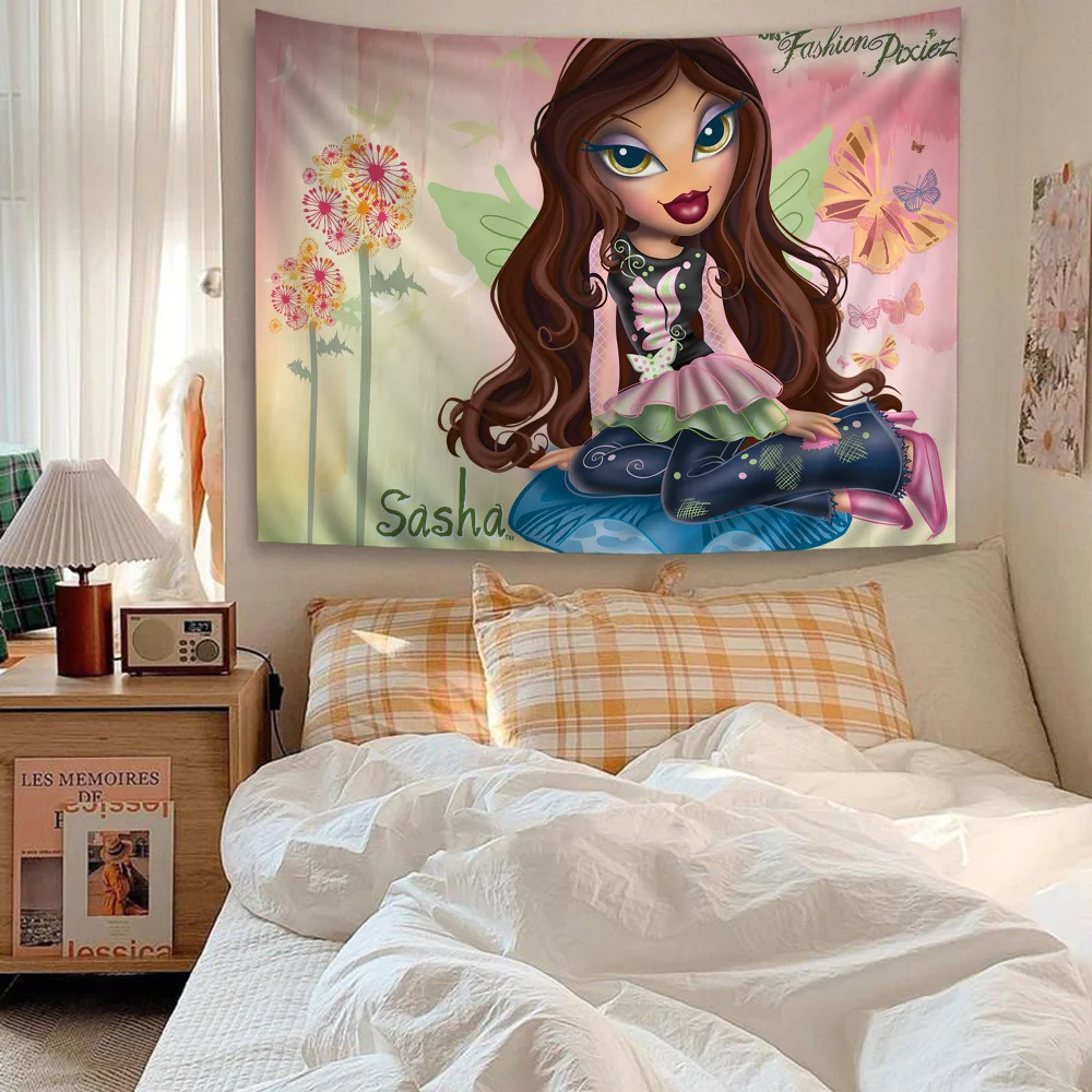 Lovely Doll Bratz Chart Tapestry Art Science Fiction Room Home Decor Cheap Hippie Wall Hanging