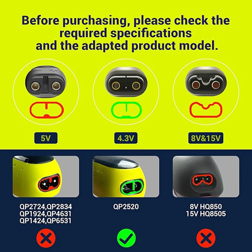 1pc Electric Shaver USB Charger For Philip Oneblade QP2520 QP2620 RQ320 RQ328 RQ330 RQ331 RQ338 RQ35