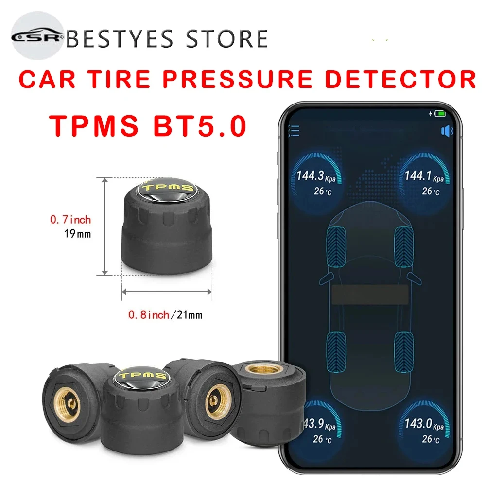 Car Tire Pressure Detector TPMS BT5.0 Technology Universal External Tyre Outer Pressure Sensor Monitoring System