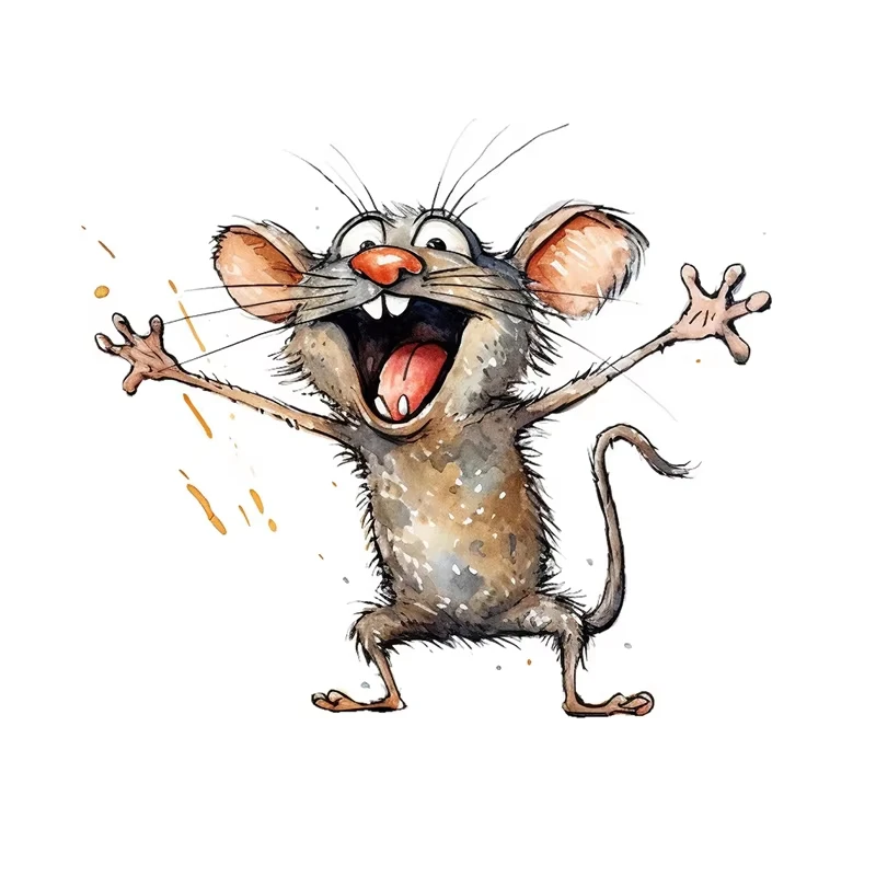 1PC Waterproof Funny Mouse Wall Decal Sticker for Home Bathroom Cabinet Door Toilet Laptop Decorative Vinyl Art AA380
