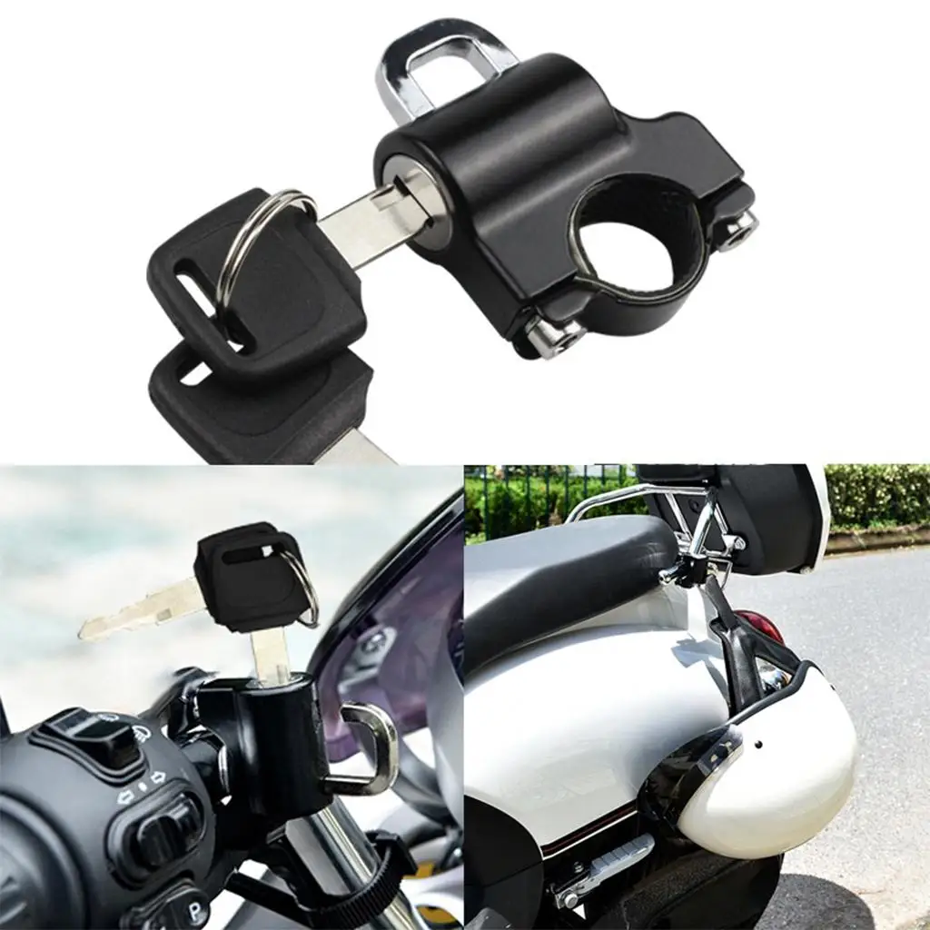 Motorcycle Helmet Lock Universal Sleek Tough 22 28mm Theft Security Aluminum