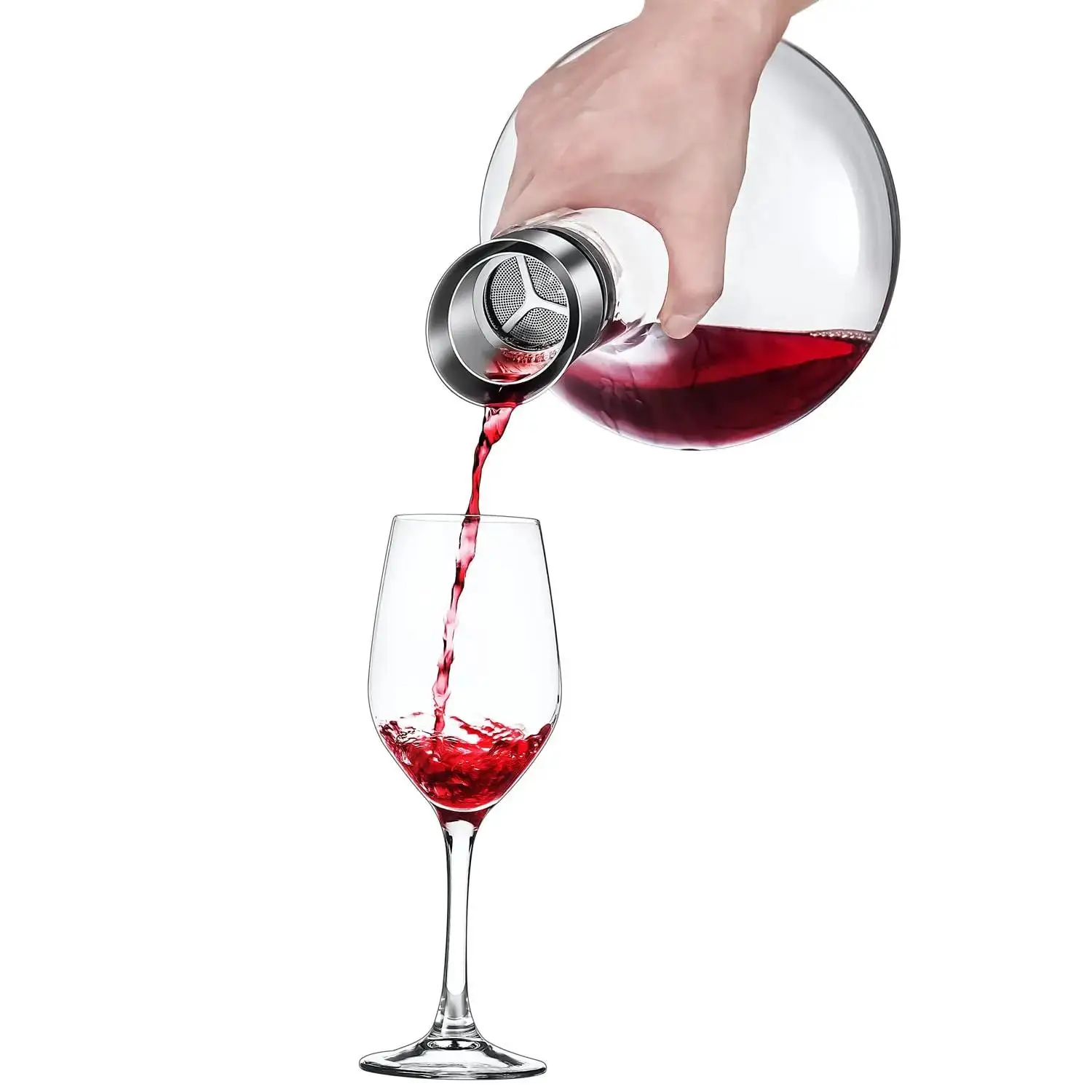 

Iceberg Decanters Built-in Aerator Pourer Wine Decanter Wine Carafe Hand-blown Red Glass Crystal 1.5L Wine Accessories Decanter