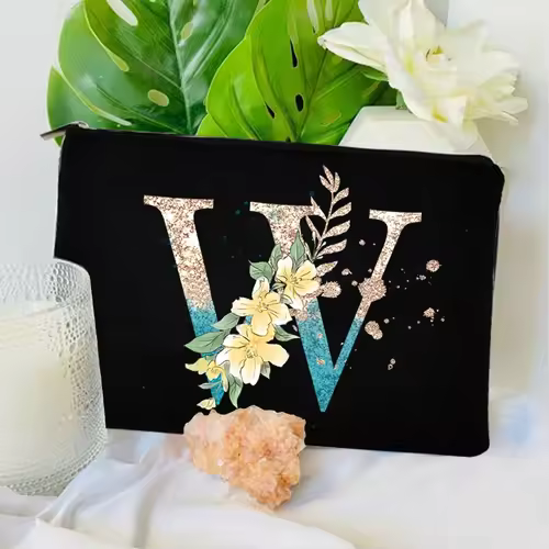 Gradient Initial Makeup Zipper Bags Fashion Travel Toilet Lipstick Pouch Bag Bachelorette Party Bridesmaid Cosmetic Clutch Purse - Image 10