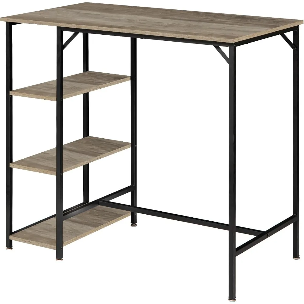 

40”H Bar Table with 3 Storage Shelves, High Dining Table for Kitchen, Counter Table, Industrial Standing Computer Desk UTMJ054Y