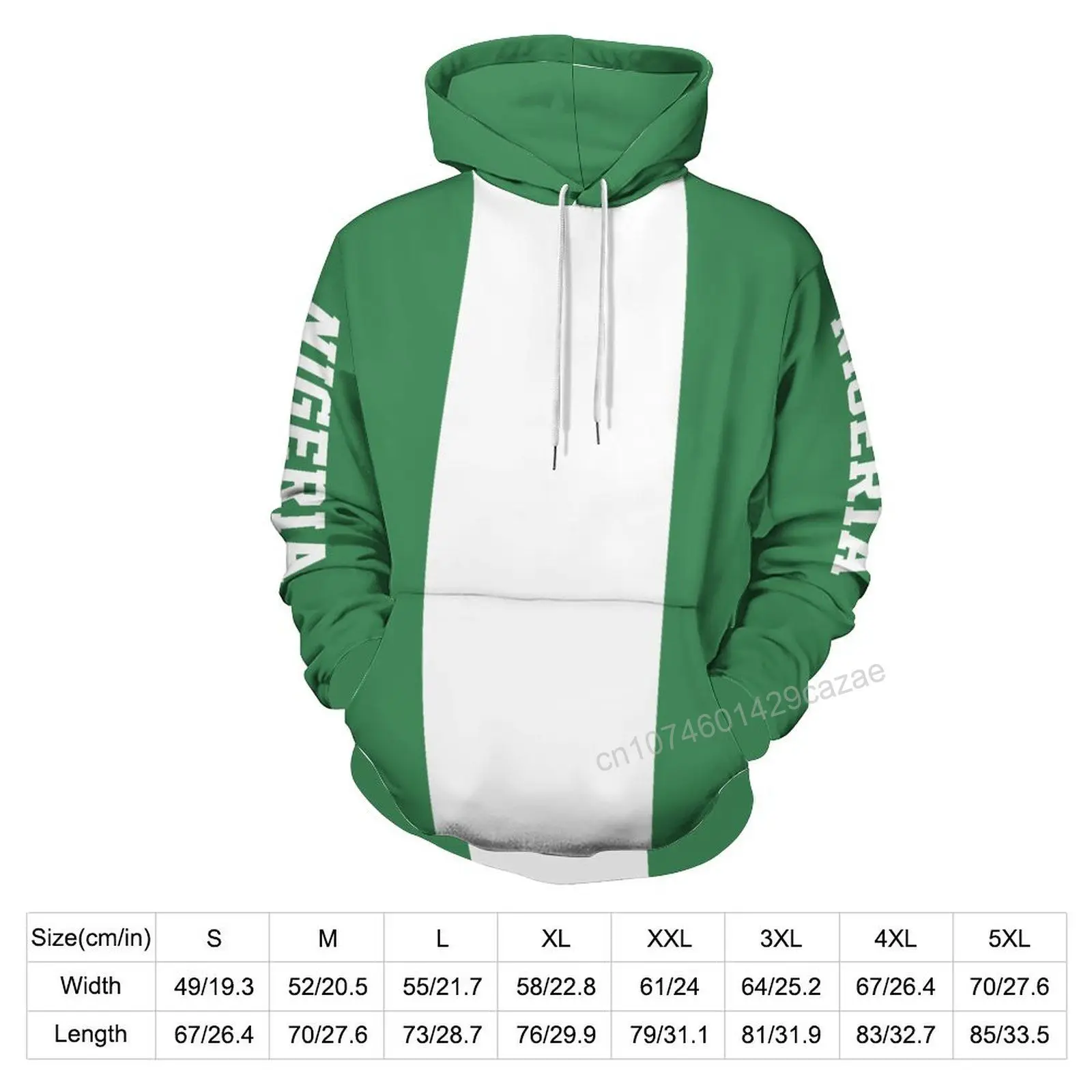 Nigeria Country Flag 3D Hoodie Polyester Cool Men Women Harajuku Sweatshirt Unisex Casual Pullover Hoodies