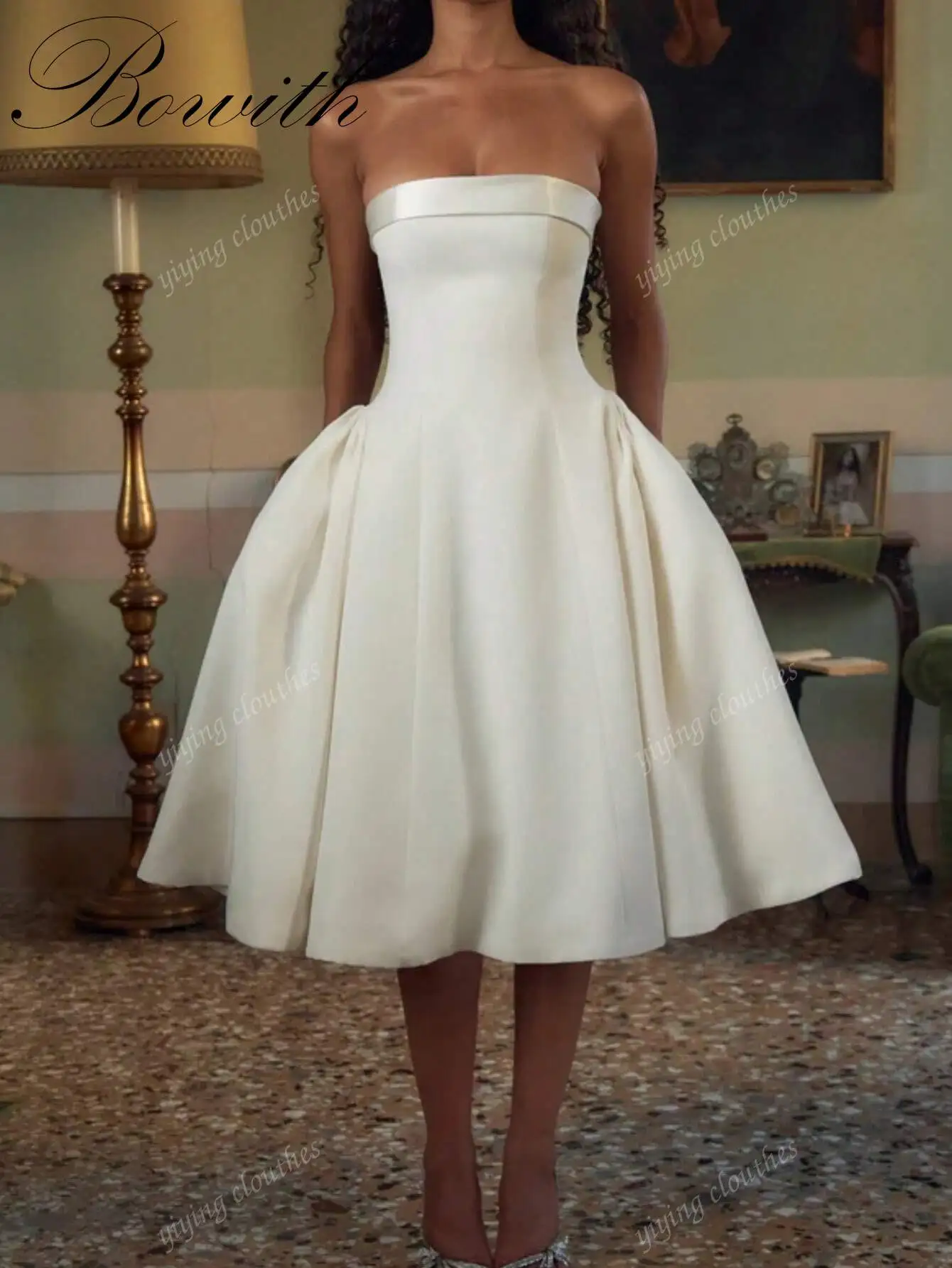 

Customized Women's Solid Pleated Ruched Glamorous Party Dress party dress vestidos de fiesta