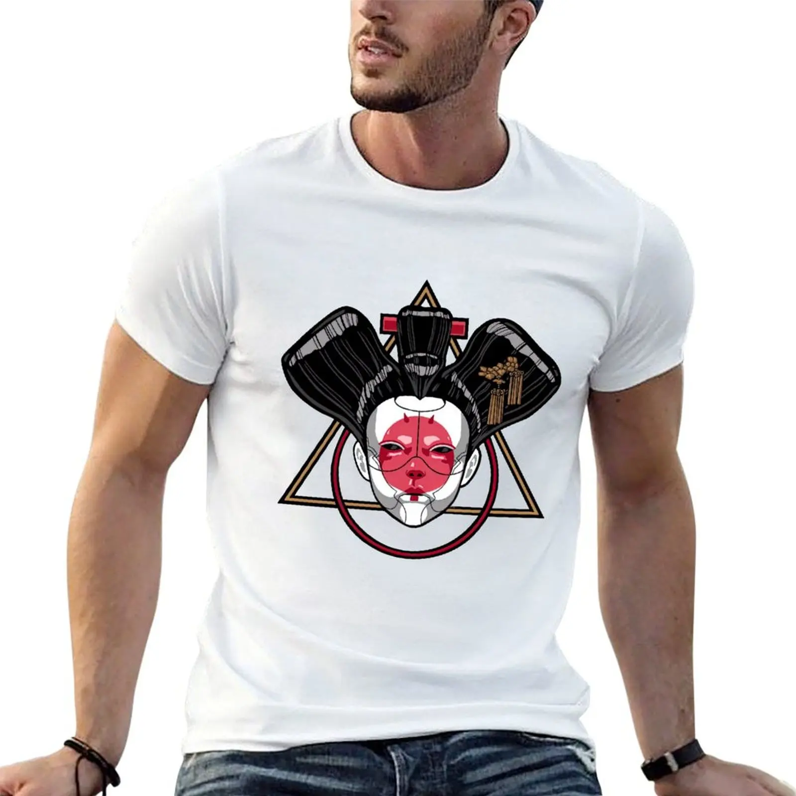 Ghost in the Geisha T-Shirt Retro Style Print Casual Top