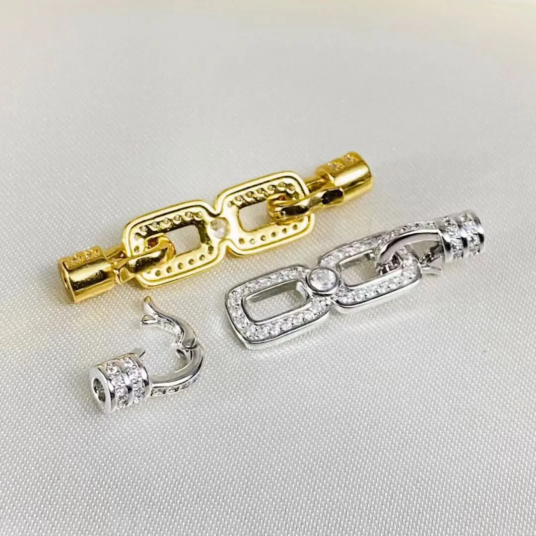Wholesale DIY S925 Sterling Silver Necklace Bracelet Clasp Hook Accessories for 5-15mm Pearls 5pcs/lot
