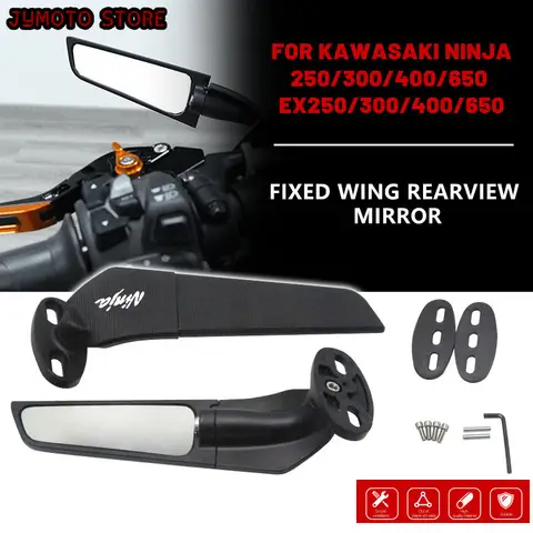 Motorcycle Rotating Rearview Mirror For Kawasaki Ninja 250 300 400 650 H2 H2R 636 Modified Wind Wing Side Mirror Rearview Mirror
