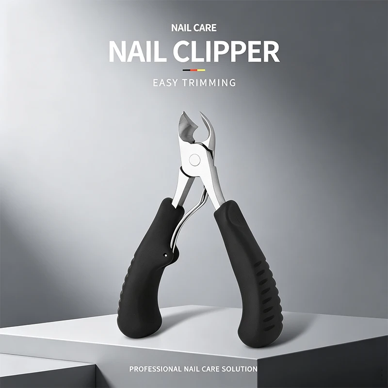 Stainless Steel Wide Jaw Nail Clipper Anti-slip Handle Thick Hard Toenail Cutter Manicure Pedicure Tool