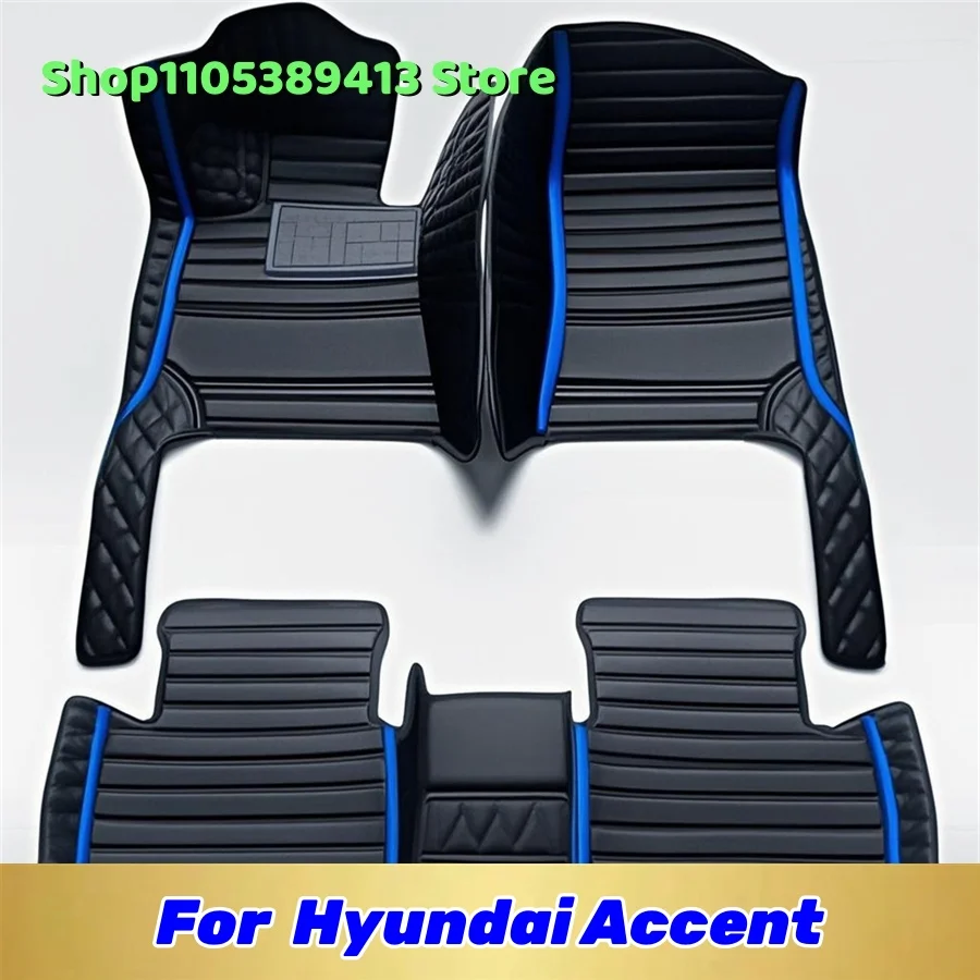 

Artificial Leather Custom Car Floor Mats For Hyundai Accent 2011 2012 2013 2014 2015 2016 Car Mat Accessories Mats Carpets Auto