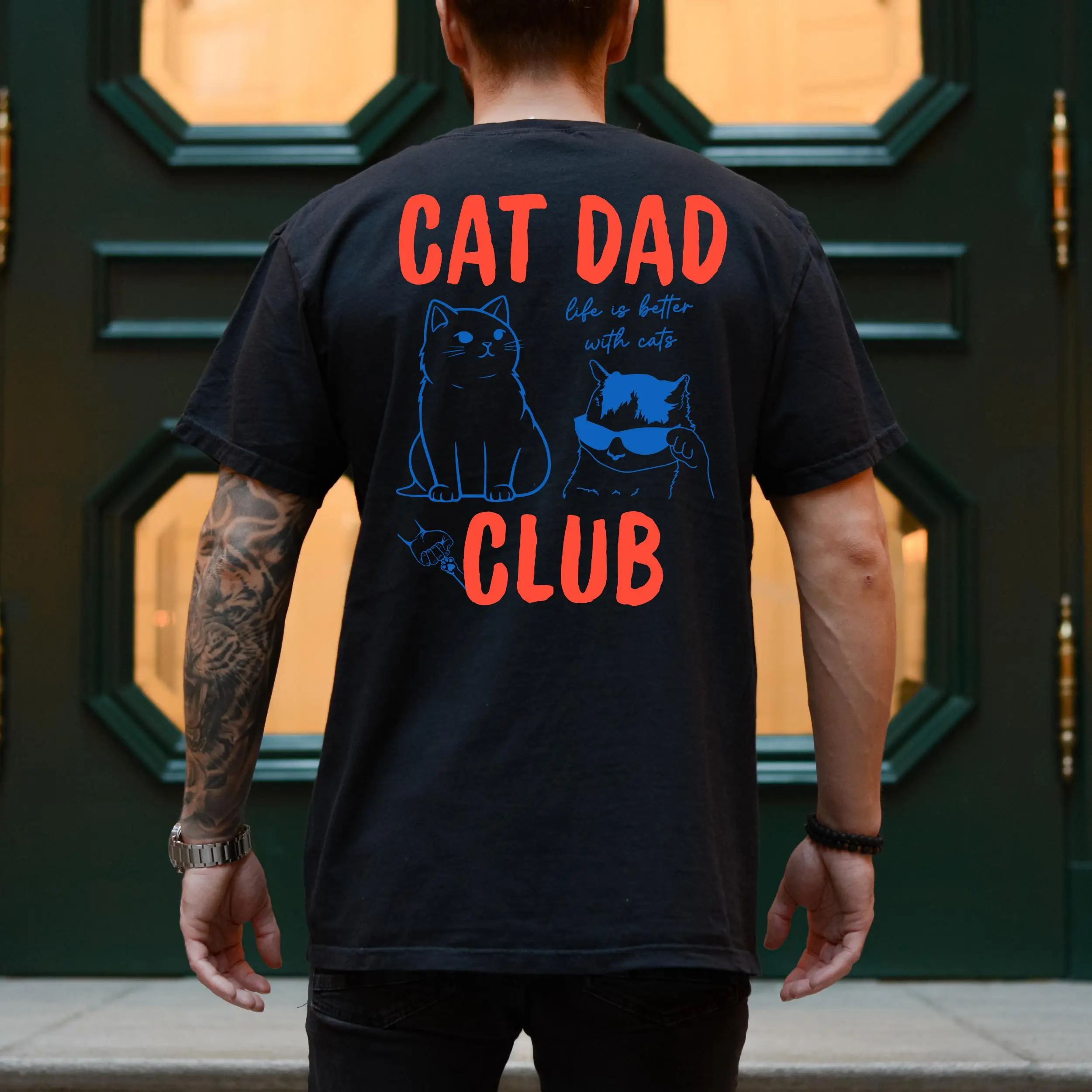 Cat Dad Club TShirt, Back Design Tee Funny Cat Shirt, Cat Lover, New Cat Dad Shirt, Pet Parent