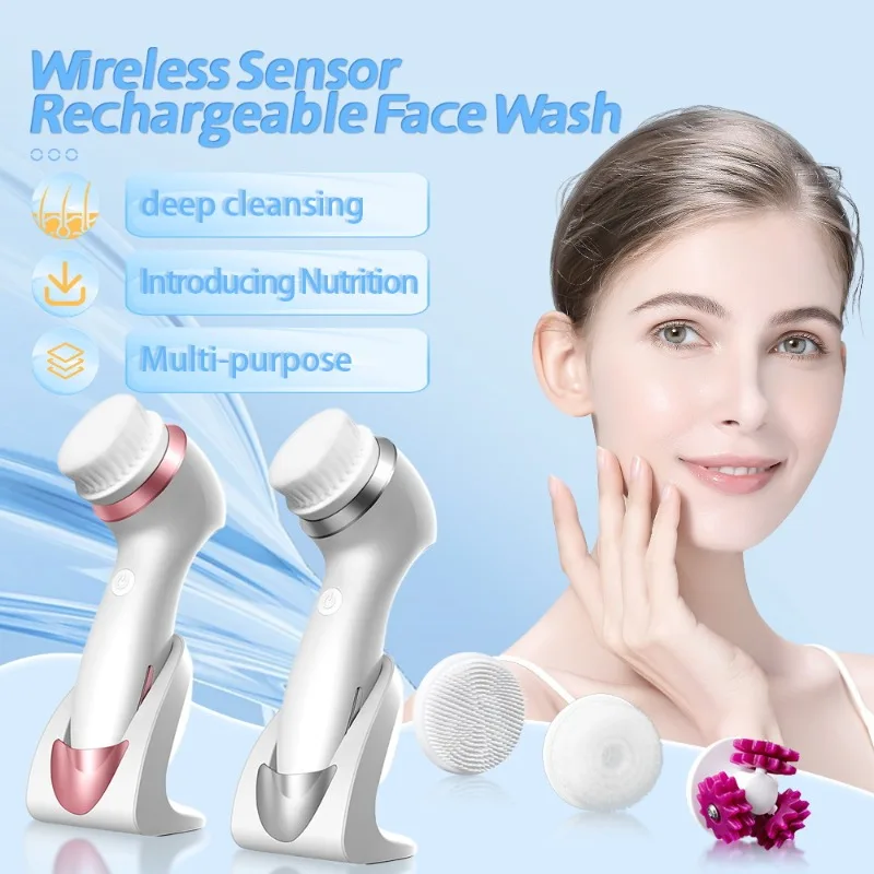 New Soft Hair Cleanser Cleanser Brush Pore Blackhead Acne Massage Waterproof Silicone Electric Face Wash Brush