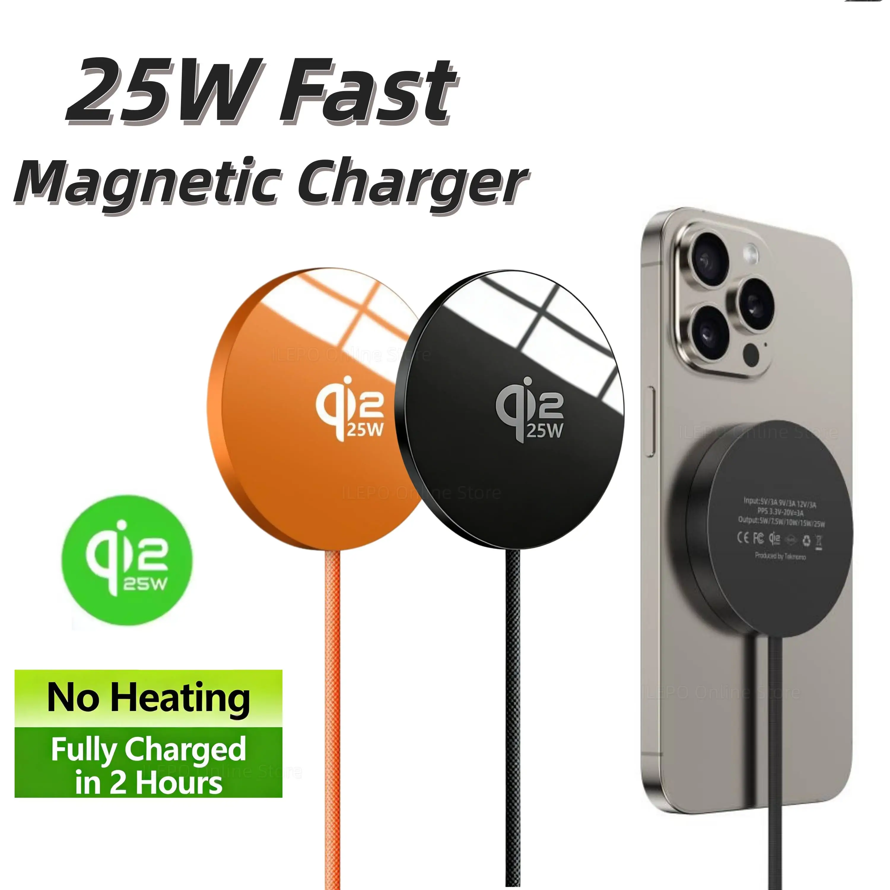 

Новое беспроводное магнитное зарядное устройство Qi2.2 25W с металлической подставкой и кабелем Type-C для iPhone 16/17 Pro Max