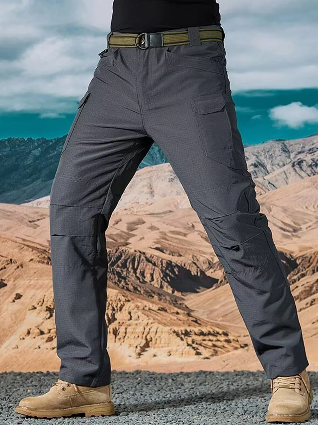 

Thin and trendy drawstring ankle pants for men, loose and hanging sports pants, black men's casual pants, 2025 summer men's pant