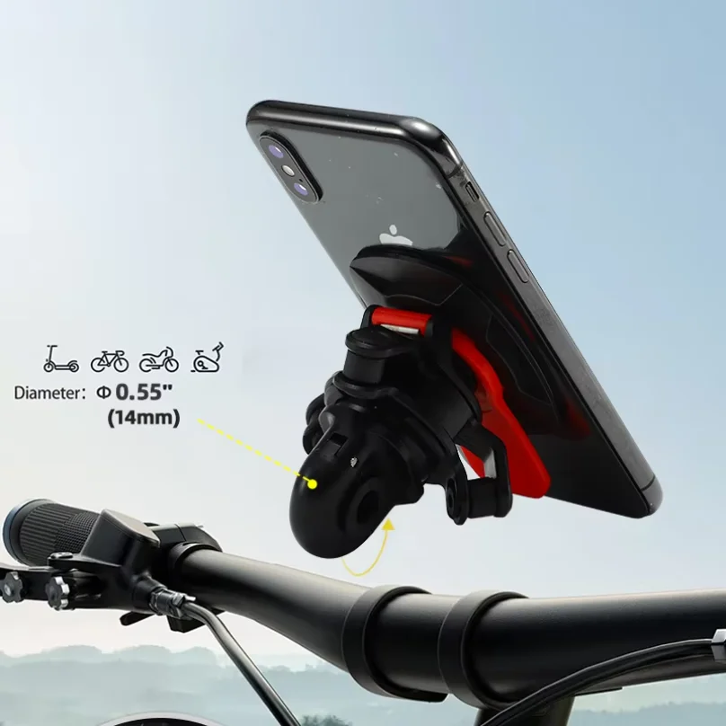Supporto per telefono da specchietto retrovisore per moto con ammortizzatore, staffa universale adatta alla maggior parte delle moto e delle biciclette
