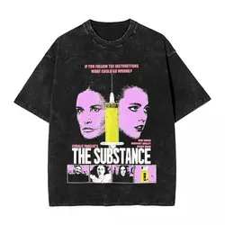 The Substance Movie T-Shirt Fashion T Shirts Short Sleeve Vintage Tops Summer Casual O Neck Oversized Tees