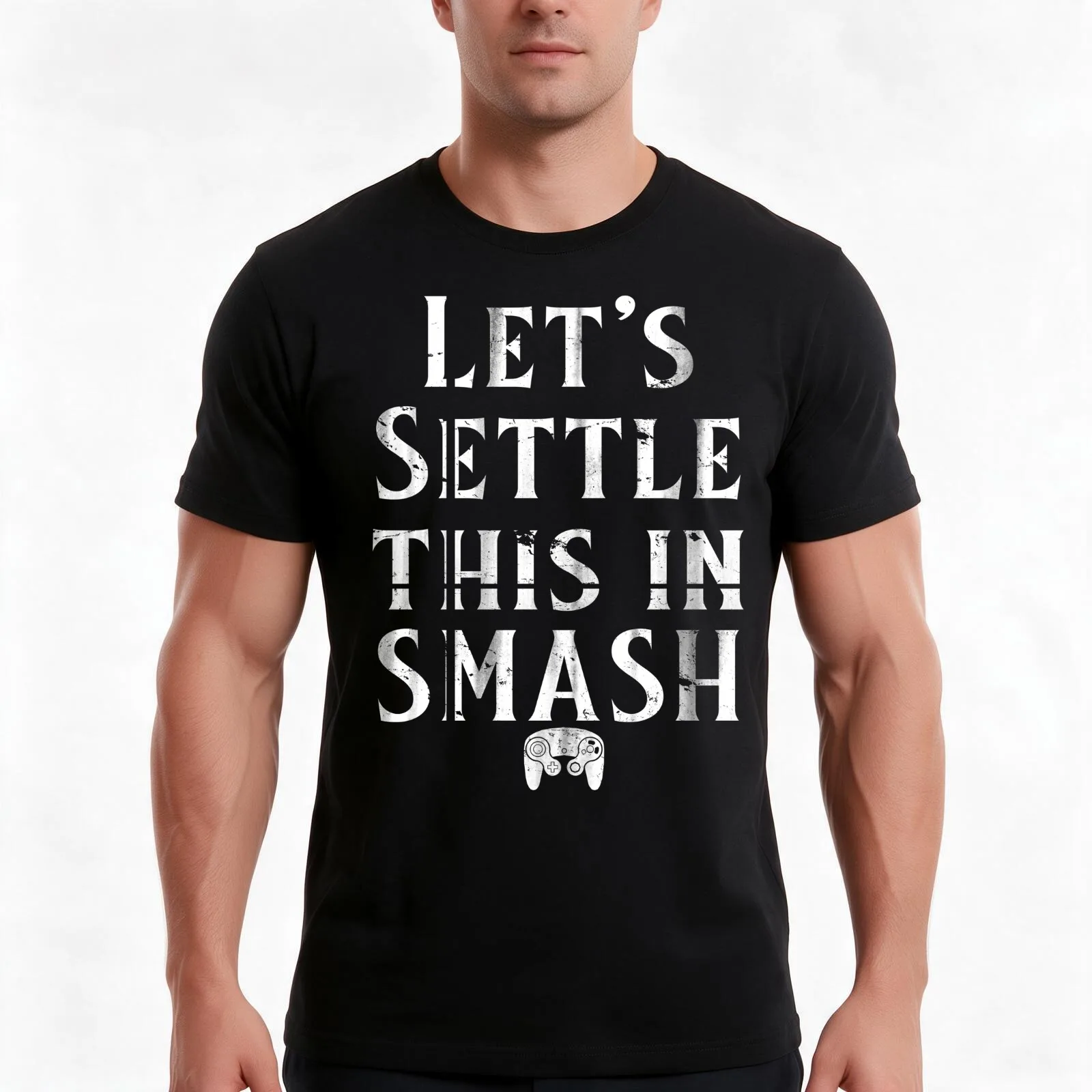 Settle it in Smash T-Shirt, Summer Casual Cotton Tee, Oversized Streetwear Tops, Vintage Graphic Print, Loose Fit Short Sleeve