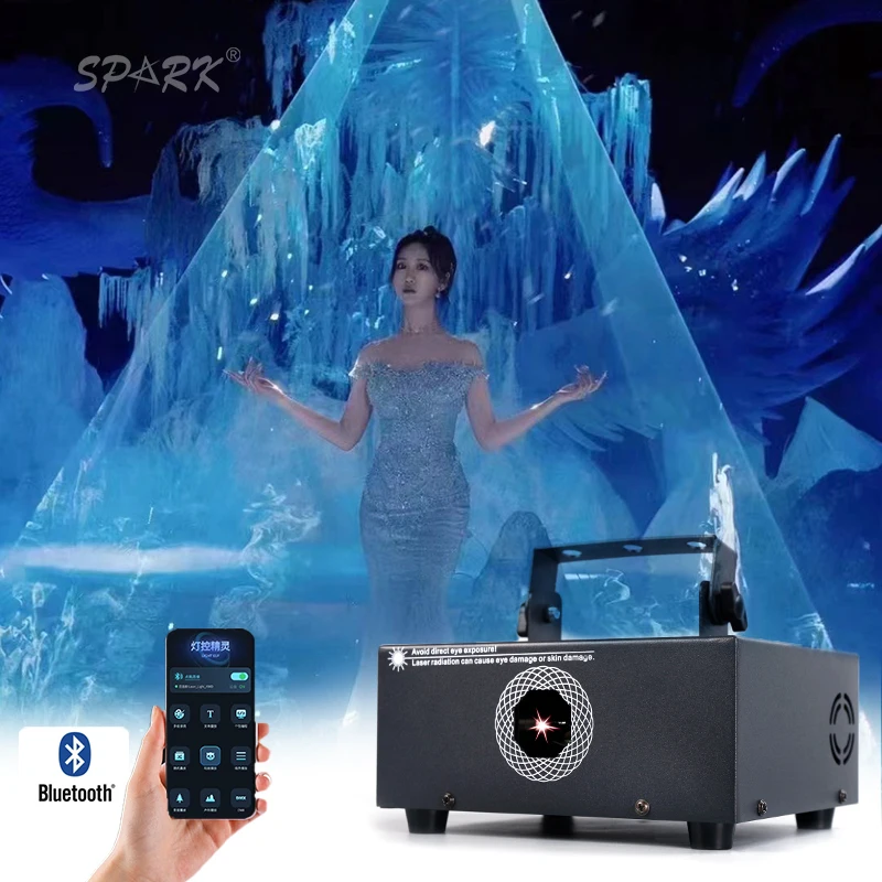 1W-30W Bluetooth APP-Controlled RGB Light - Mini Stage Full Color 3D Animation Wedding Light