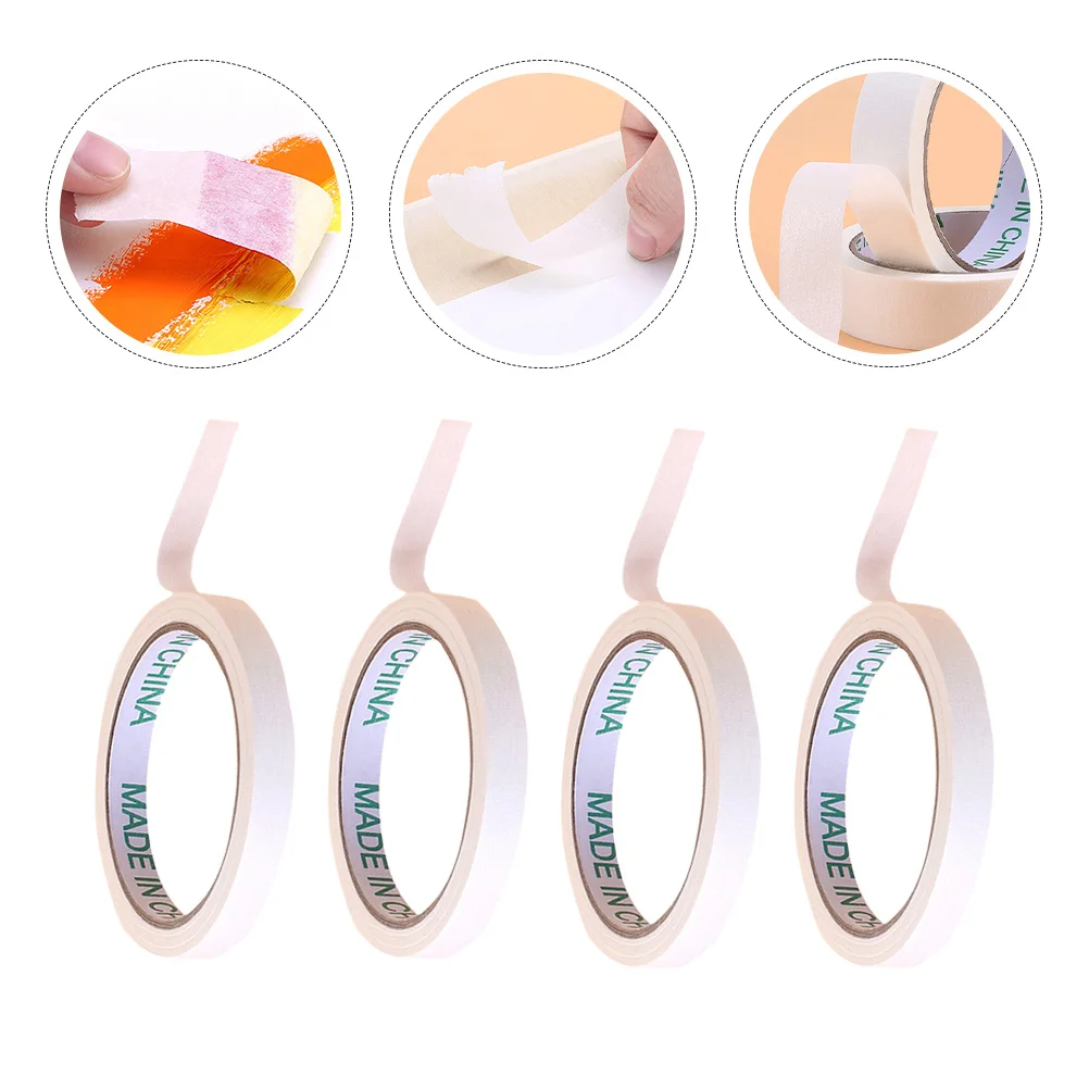 5 Rolls Masking Paper Tape Strong Yet Removable Adhesive for Crafting Drawing Painting DIY Projects Washi Style Tape for Artists