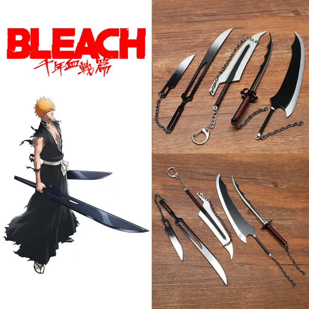 Anime BLEACH: Thousand-Year Blood War Keychain Kurosaki Ichigo Zangetsu Pendant Keyring Cosplay Jewelry Fans Gift