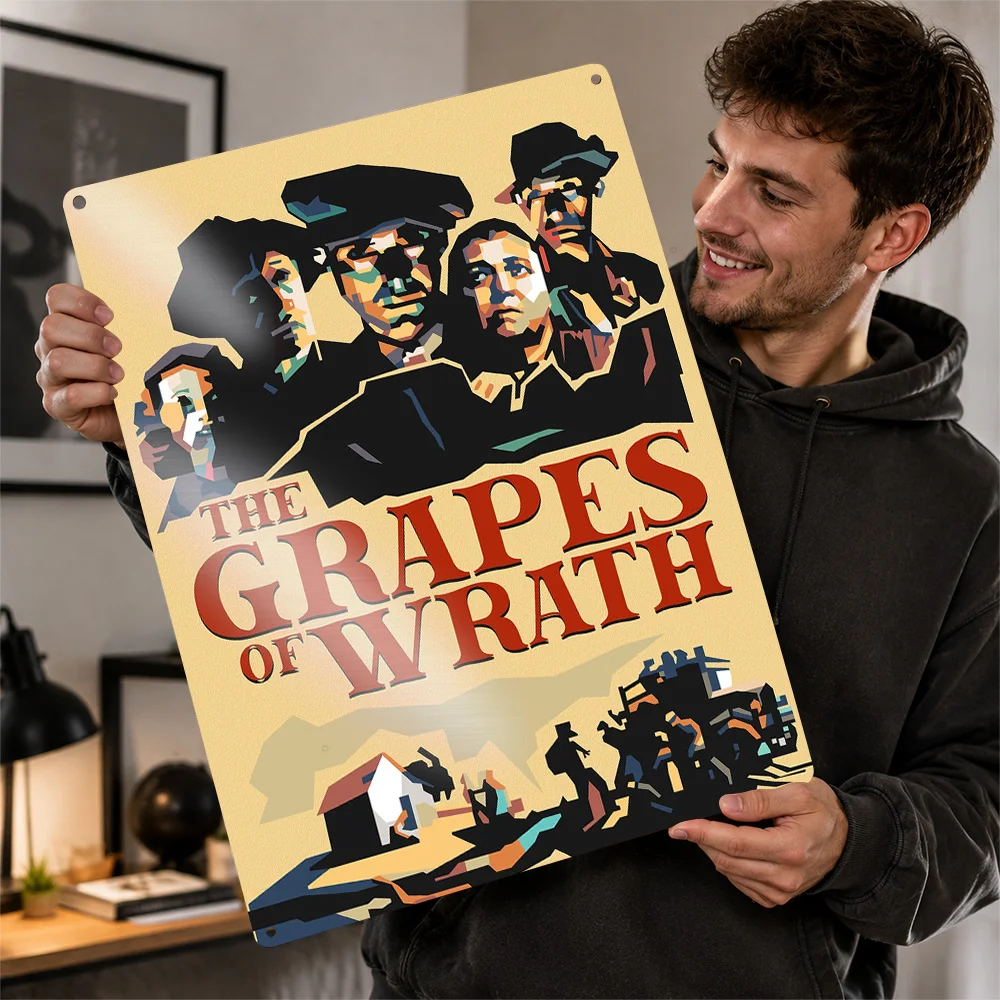 The Grapes Of Wrath Printed Poster Cinematic Wall Art For Entertainment Room Customized Aluminum Metal Sign Housewarming Gift