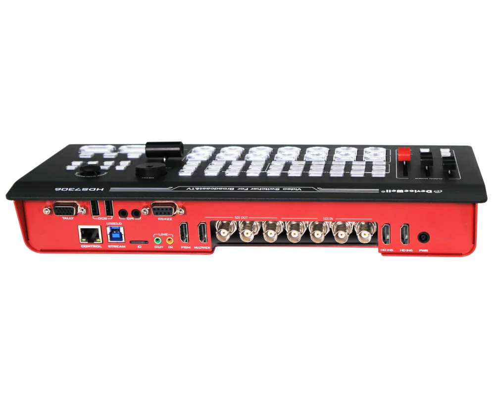 محول فيديو DeviceWell HDS7306 6-CH 4SDI + 2HDMI مدخل متوافق مع سجل Chroma Key USB 3.0 UVC لبث الفيديو