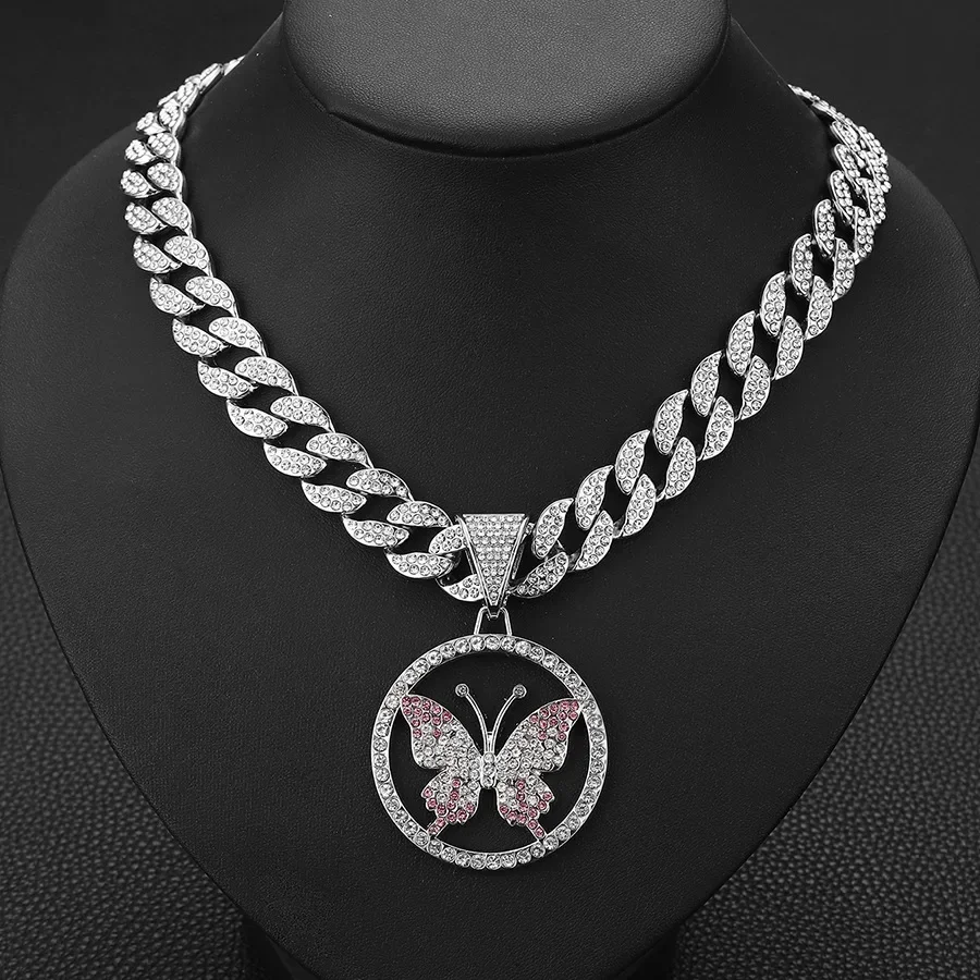 

Cross-Border Hot Sale Hip-Hop Butterfly Pendant Necklace - Trendy Unisex Jewelry for Men and Women