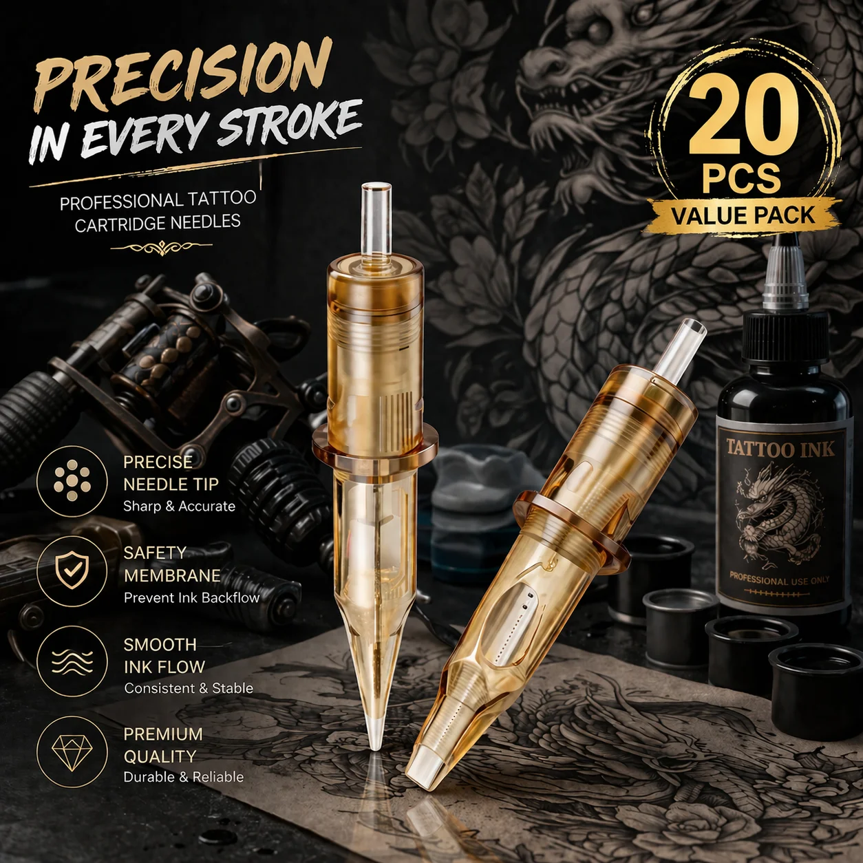 

Иглы для тату-машинок Audersigt: набор картриджей 0.30 мм (Round Liner, Shader, Magnum) для татуажа бровей, век и перманентного макияжа