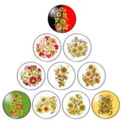 Pretty Daisy illustration patterns 10pcs 12mm/18mm/20mm/25mm Round photo glass cabochon demo flat back Making findings