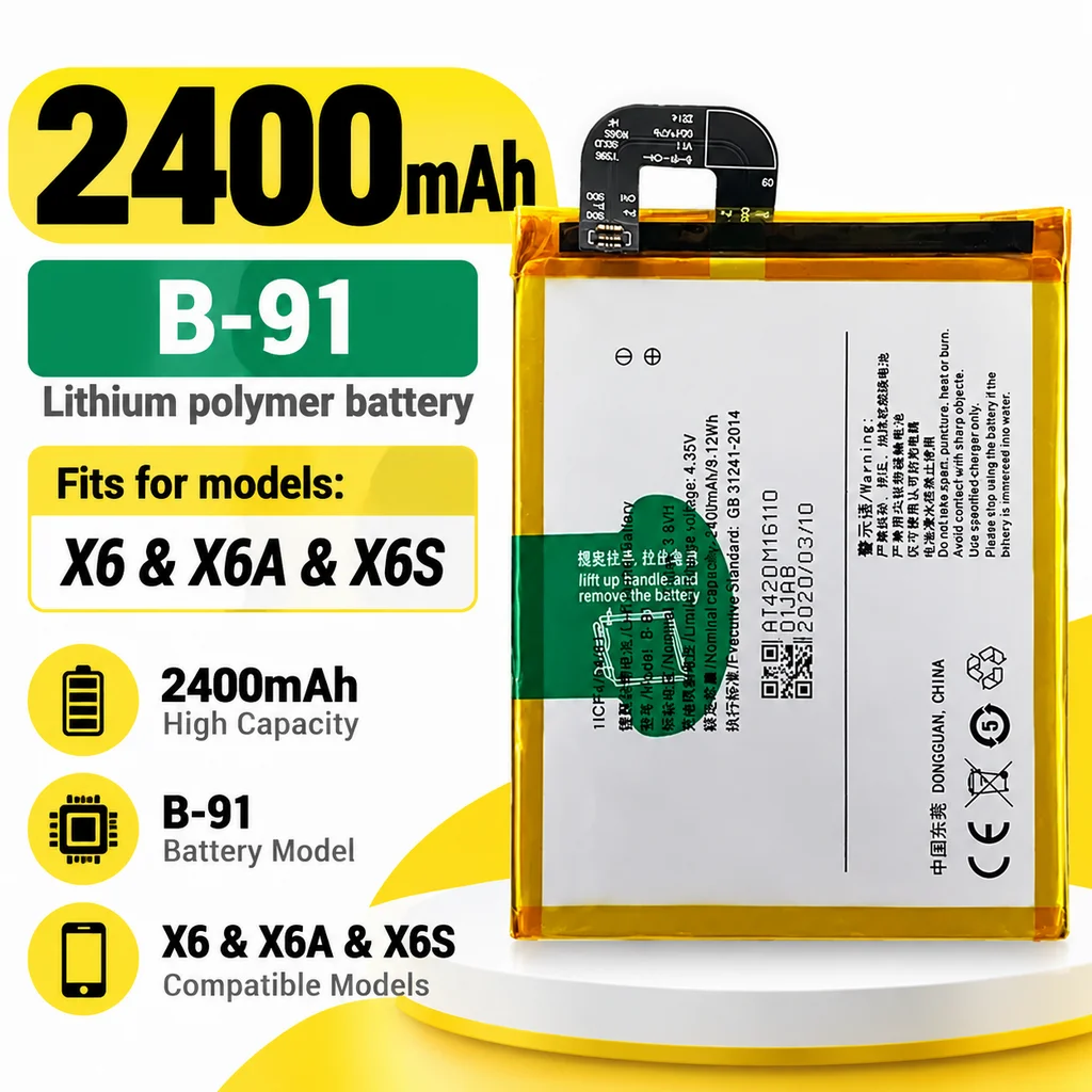 2400mAh Lithium Battery B-91 BK-B-91 Phone Replacement Battery For VIVO X6 / X6A / X6S Mobile Phone Battery Replacement Part