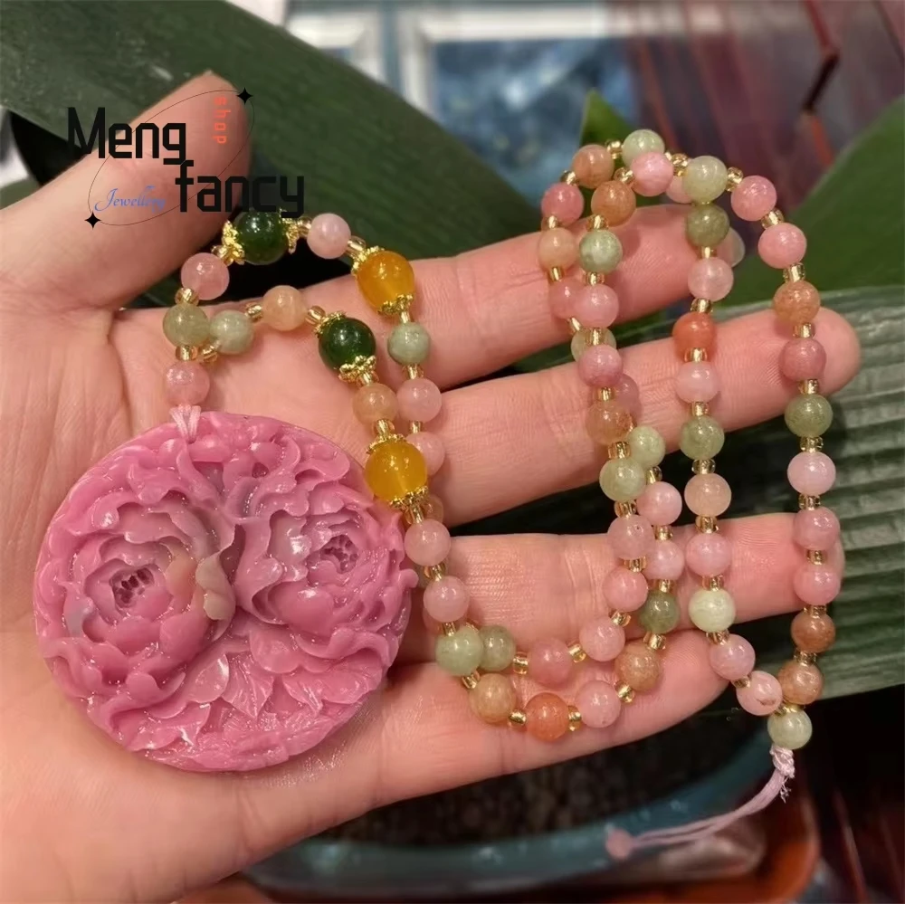 Natural New Seven-color Collection Nine-bend Salt Source Agate Double-sided Pendant Sweater Necklace Luxury Fashion Fine Jewelry