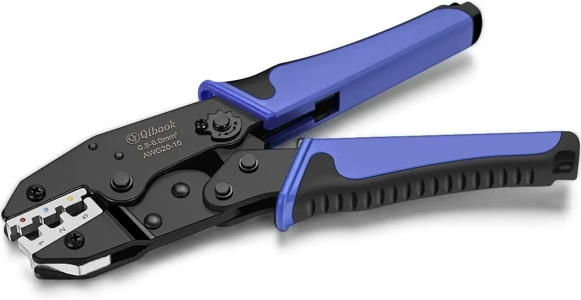 

Ratcheting Wire Crimper Tool for Heat Shrink Connectors, AWG 22-10 Terminal Crimper