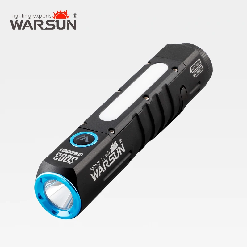 Warsun Powerful LED Flashlight Magnet Rechargeable Torch Light Portable Lantern  8 Modes Hand Lamp For Camping Hiking  Emergen