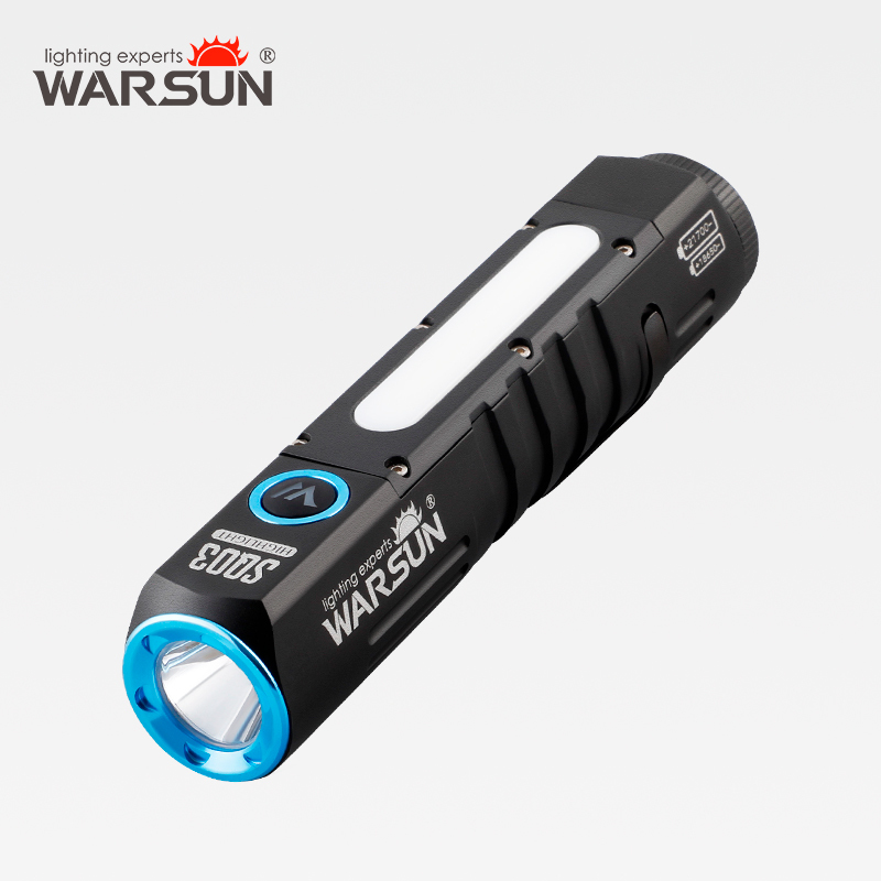  Warsun Powerful LED Flashlight Magnet Rechargeable Torch Light Portable Lantern  8 Modes Hand Lamp For Camping Hiking  Emergen 