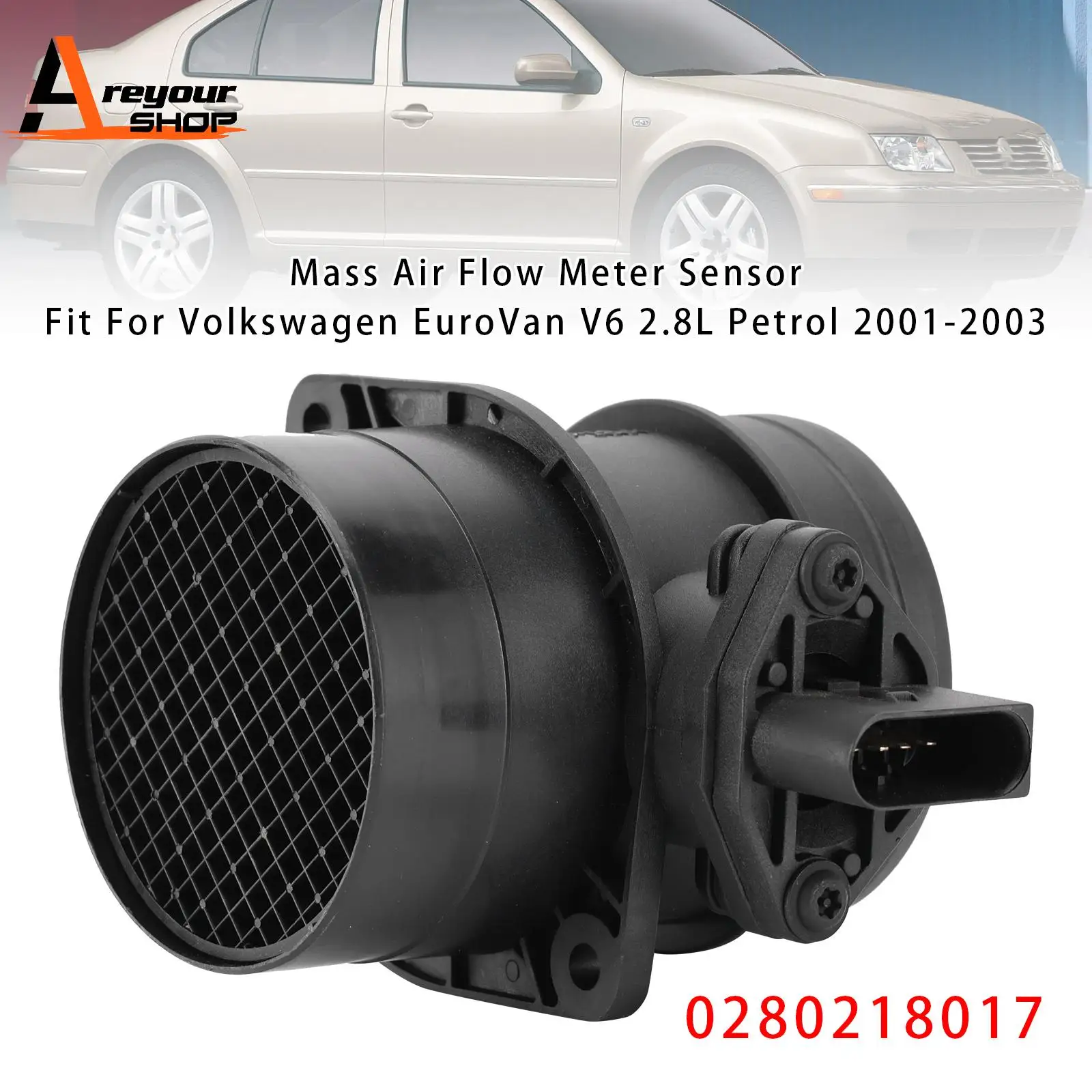 مستشعر مقياس تدفق الهواء الشامل لسيارة Volkswagen Golf Jeeta EuroVan 2.8L 0280218017