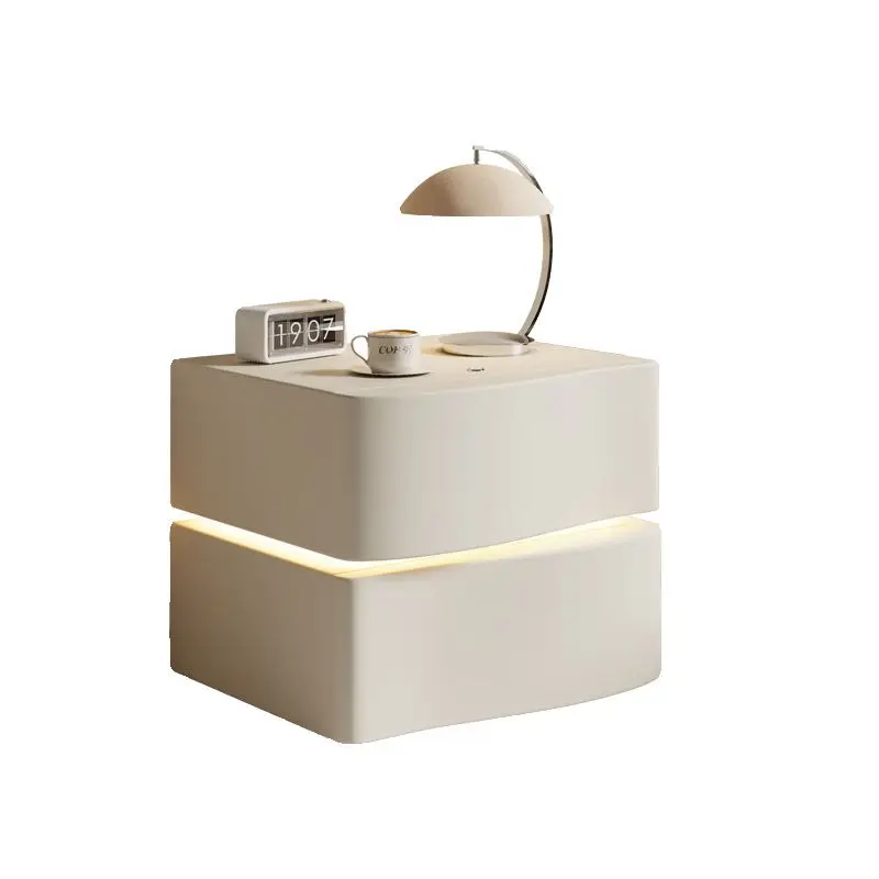 Modern luxury factory price nightstand set 2 beside table smart nightstand side table with wireless charging for hotel