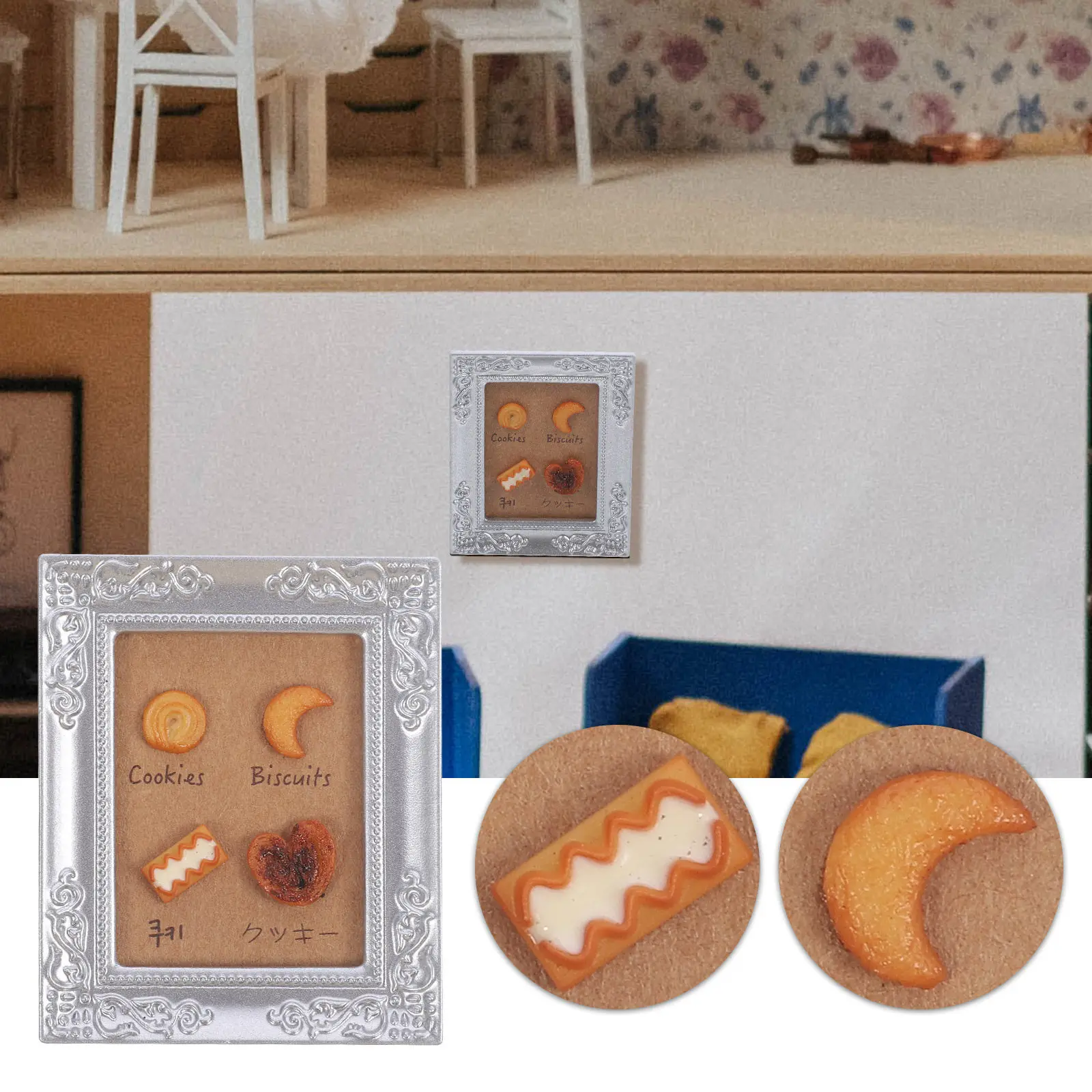 

Миниатюрная рамка для фотографий из смолы для декора кукольного домика, винтажная мини-фоторамка-украшение для мини-домов, комнат, коробок, поделок, DIY, микромоделирования