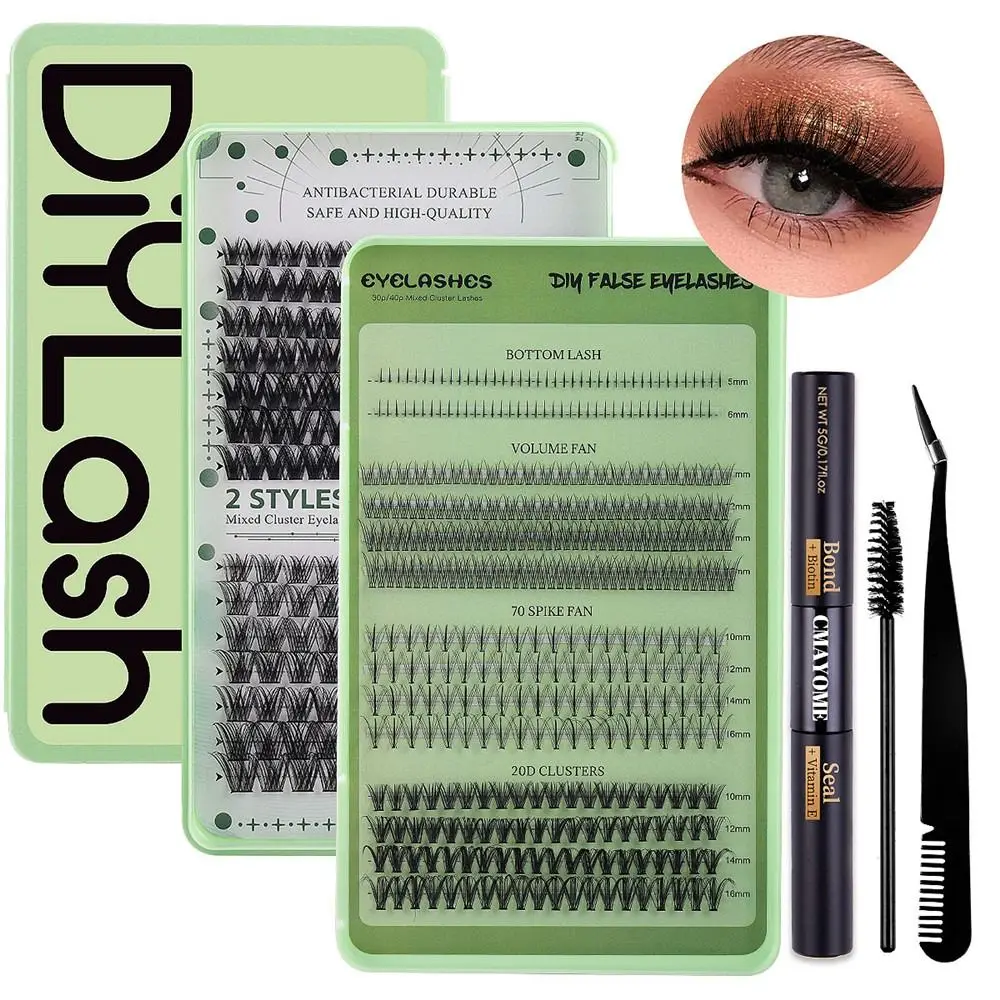 

5-16mm Mixed Lash Clusters Kit Self Application at Home 551Pcs Individual Lashes Kit Eyelash Clusters