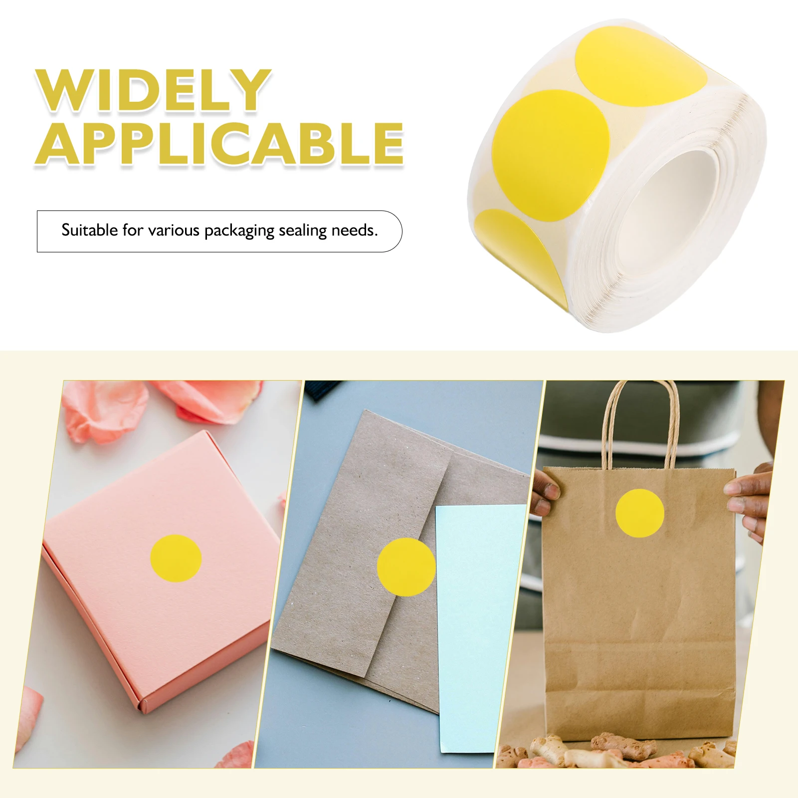 1000pcs Blank Round Dot Stickers For Color Coding 1 Inch Yellow Adhesive Labels Writable Circle Stickers For Garage Sale