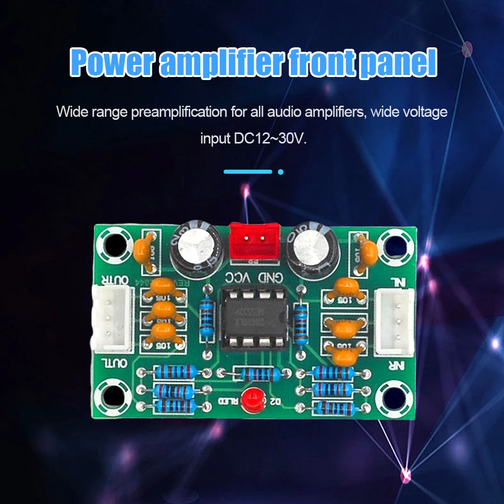 XH-A902 NE5532 Front Panel Digital Tone Board DC 12V-30V Operational Pre-Amplifier Module Wide Voltage