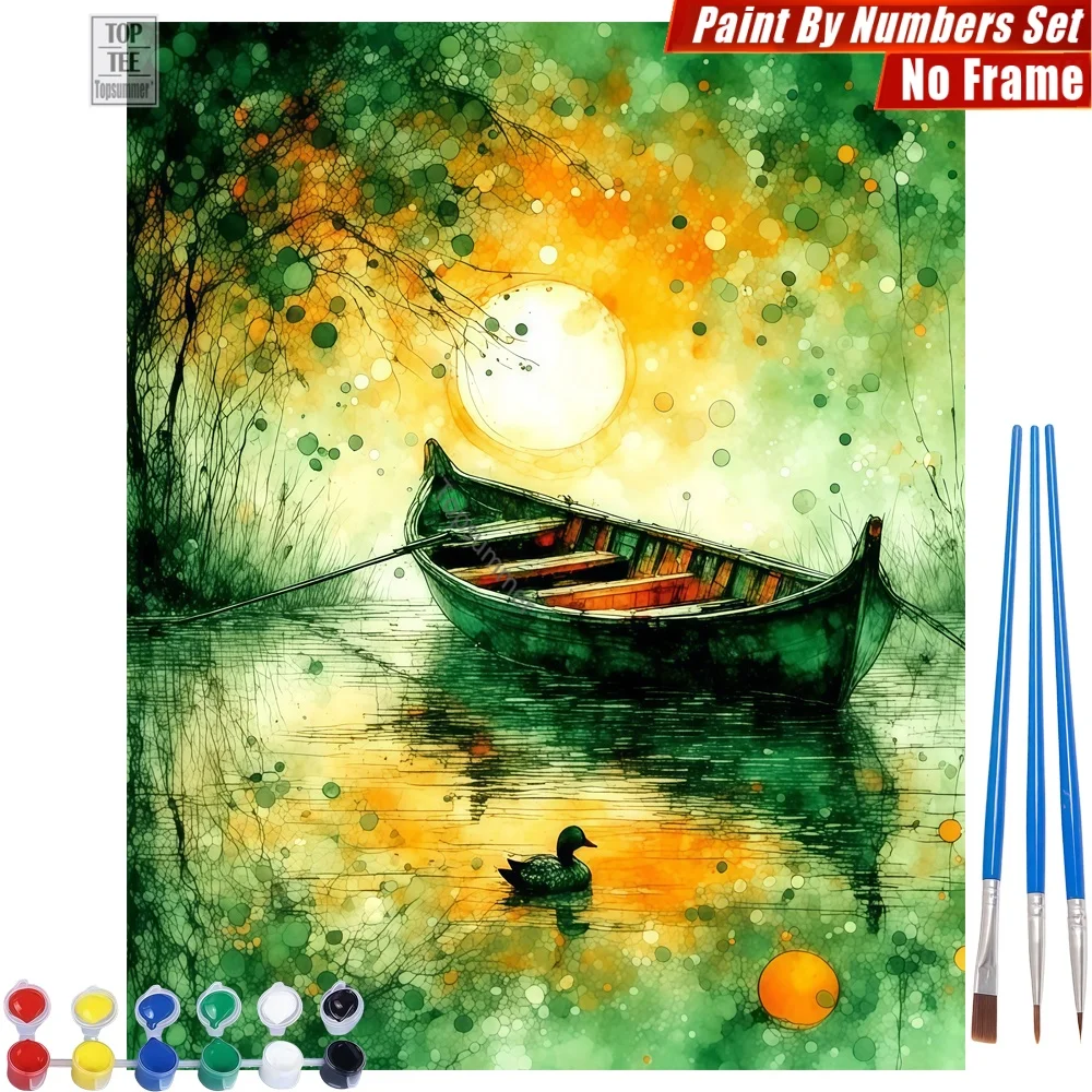 

Wooden Boat Duck DIY Digital Oil Paints Set - Boat Duck Abstract Living Room Wall Art Father'S Day Gift For Dad