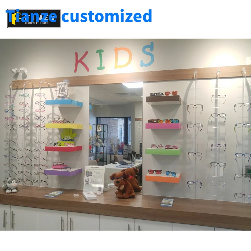 (Customized) POS Kids Sunglasses Display Stand In Store Wall Mount Kid Eyewear Display