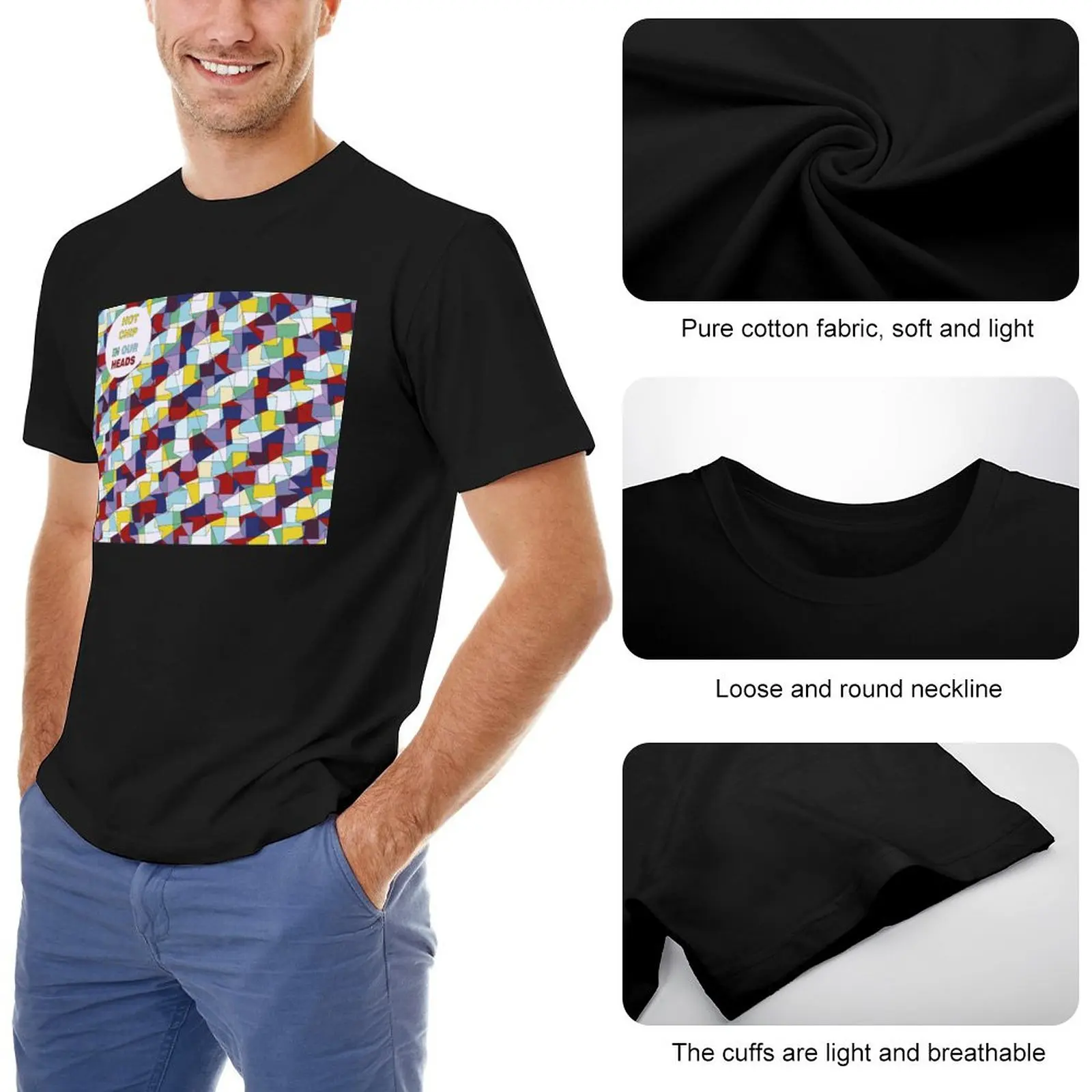 T-Shirt com chip masculino em nossas cabeças, Camisetas personalizadas, manga curta, algodão, extragrande, nova edição